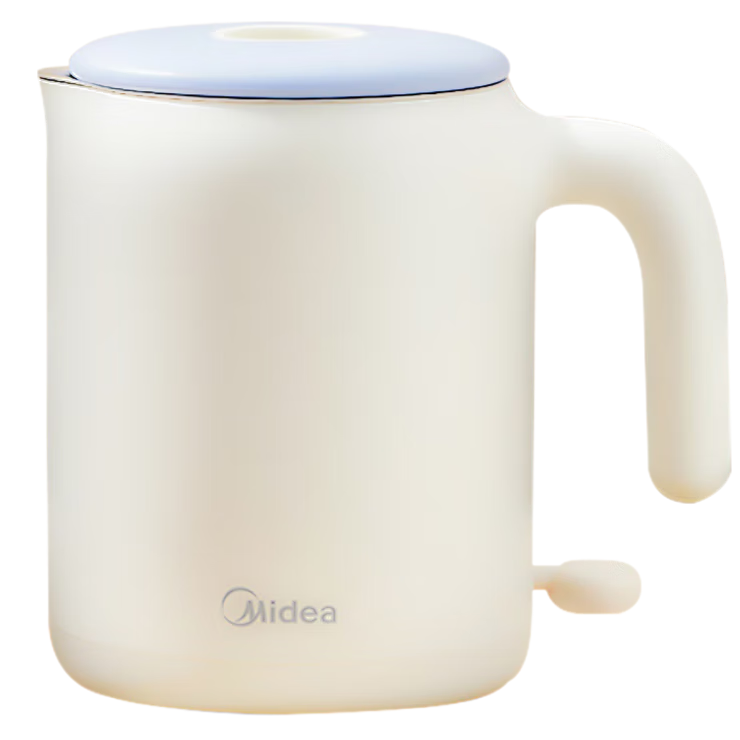 美的（Midea）电热水壶米色烧水壶便携式烧水杯差旅 0.6L智能断电304不锈钢迷你便携小容量SH06X6-103