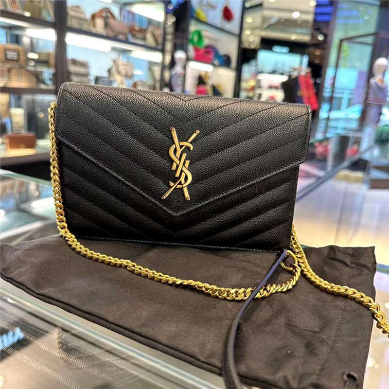 杨树仓专柜林香港包2025信封黑色潮牌斜挎金标香港现货新款包 链 *7*14