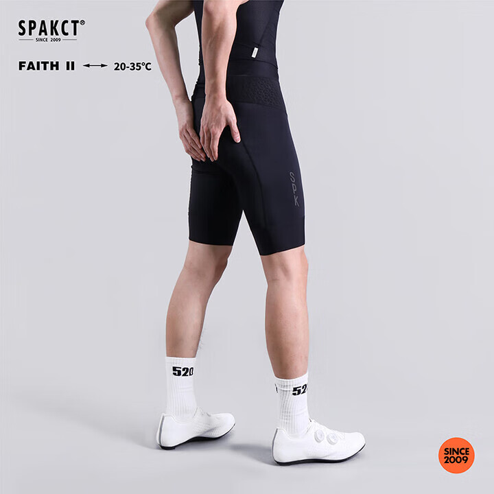 思帕客（Spakct）骑行裤男夏季透气速干自行车骑行服公路山地车户外运动背带短裤 信仰II男子背带骑行裤-(黑色) 4XL