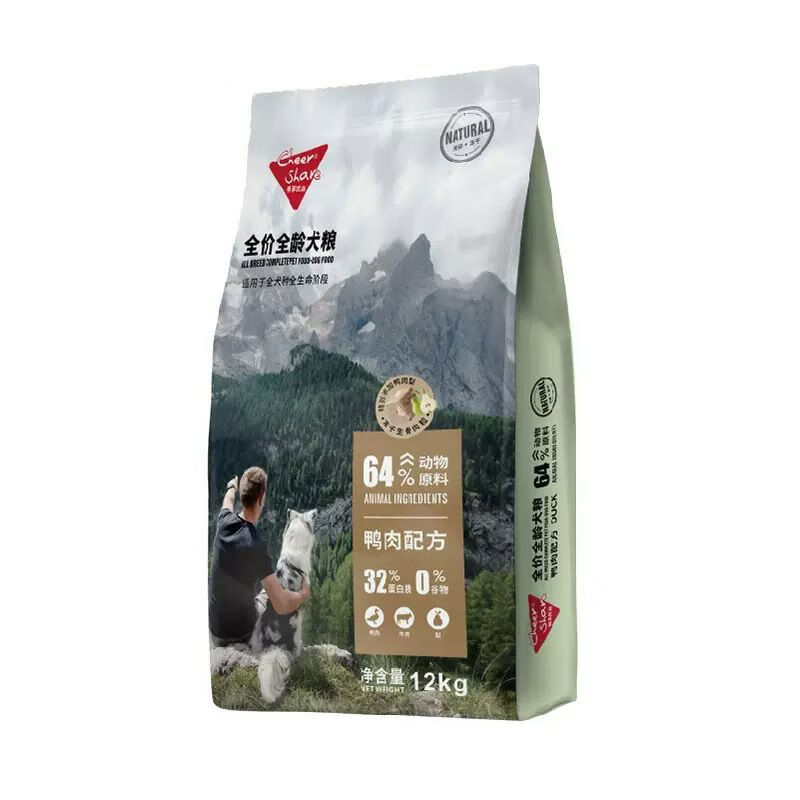 暢享優(yōu)品（Cheer Share）牛肉配方無(wú)谷低敏凍干雙拼金毛拉布拉多柯基泰迪狗糧12kg 凍干鴨肉狗糧 12kg