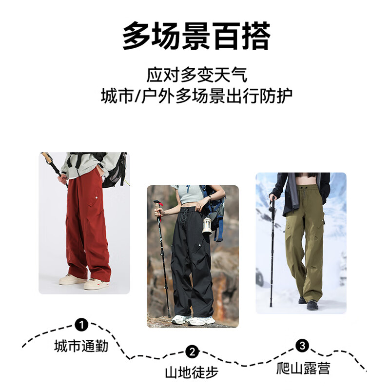 SKYPILOT冲锋裤男女秋冬加绒防风防水三合一户外登山裤滑雪裤工装裤女 白绿色女款【单裤不加绒】 S【男女通码 85-105斤】