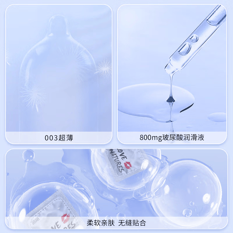 陌陌 大黑盒003超薄避孕套玻尿酸安全套超润滑套套计生用品   【经典铁盒款35只】003裸感超薄