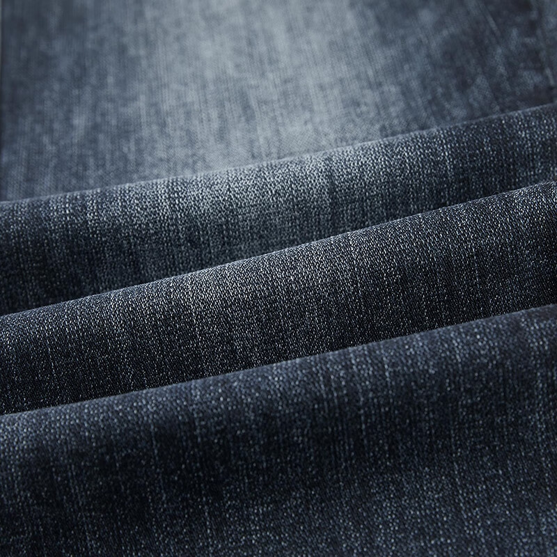 HLA海澜之家旗下黑鲸腰间抽绳牛仔裤2025年秋季窄脚男士牛仔长裤