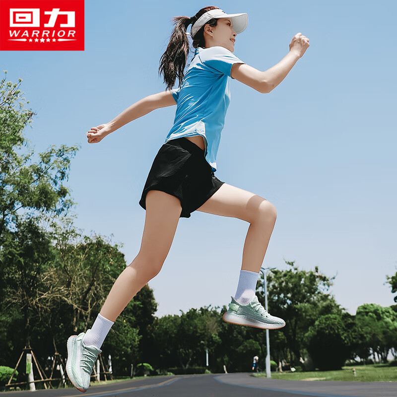 回力女鞋椰子鞋女透气薄款2026夏季休闲飞织鞋潮新款网面百搭运动鞋潮 牛油果绿 36 (230mm) 女码