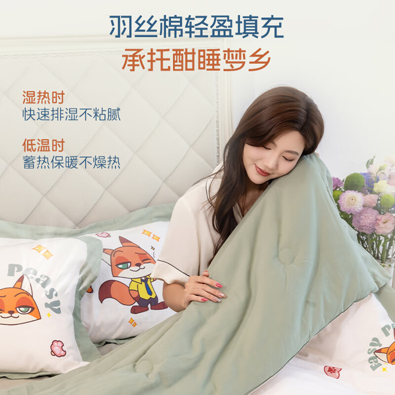 雅赞被子秋冬疯狂动物城联名款可水洗羽丝棉内胆亲肤免被套 迪士尼-淘气尼克（纯棉磨毛） 春秋标准被200*230cm（约重5.2斤 适用15-25℃）