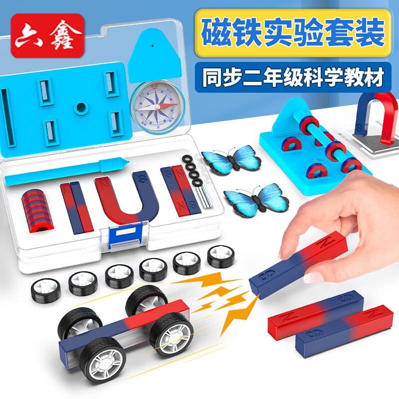 六鑫磁铁套装马蹄形U形条形物理实验器材初中科学实验文具实验室男孩女孩开学季必备用品生日礼物