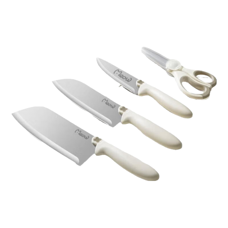 双枪婴儿辅食刀具套装菜板套装菜刀菜板二合一组合抗菌菜刀水果刀刀架 【6件套】刀具+刀架+削皮器+剪刀