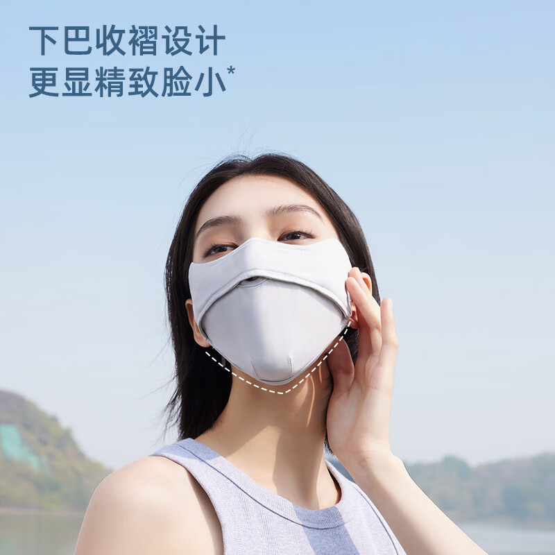 茉寻防晒护眼角口罩时尚透气护眼角冰丝面罩超薄凉感 黑色+灰色 无规格