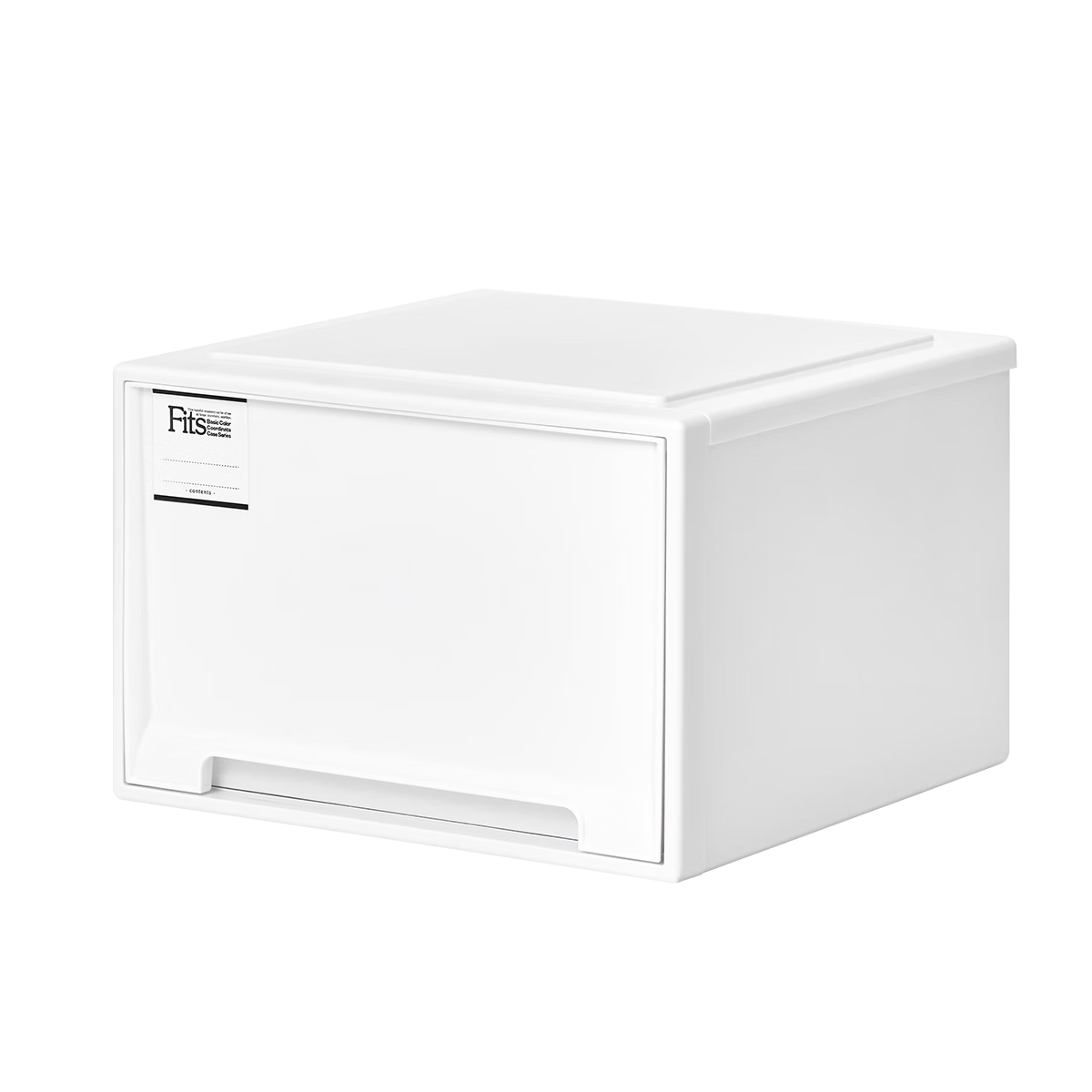 TENMA天马抽屉收纳箱45正方深 塑料衣物抽屉盒整理箱收纳盒大号 纯白色