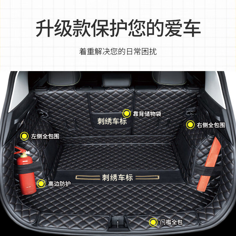 端目专用于 智己LS6后备箱垫 25 26款 智己 LS6 尾箱垫子 大全包围 全包围-黑色黑线 智己LS6后备箱垫