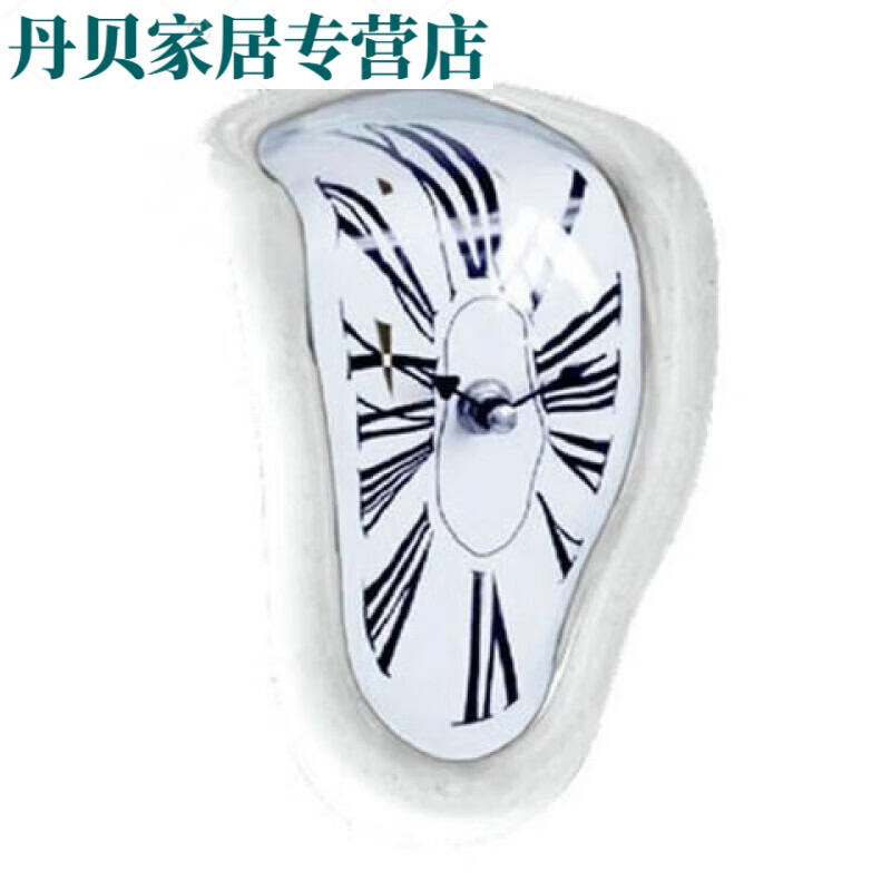 静音meltingclock桌角扭曲时钟创意达利融化钟表时尚台桌面挂钟 白色