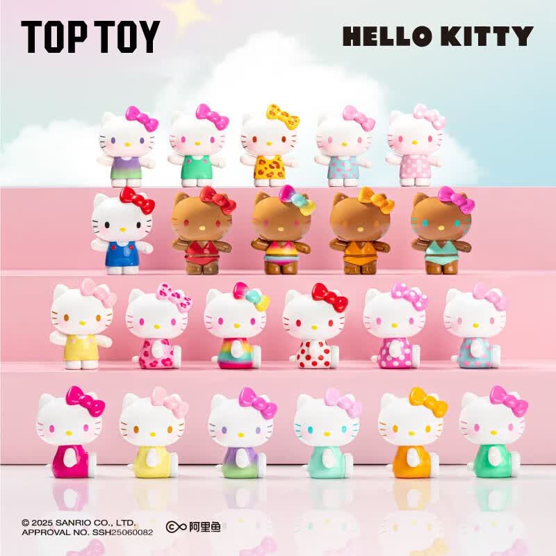 TOP TOY Hello Kitty夏日彩虹糖系列盲袋凯蒂猫手办玩具女生儿童生日礼物 端盒（内含10袋）