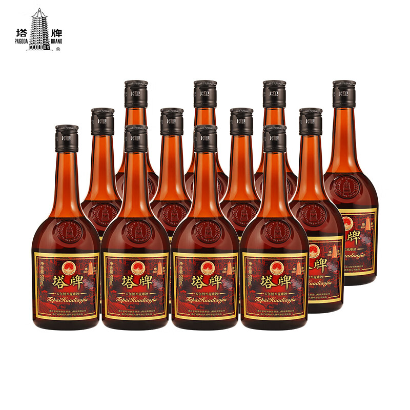 塔牌 五年陈花雕酒 绍兴黄酒 半干型手工冬酿糯米酒 600mL 12瓶