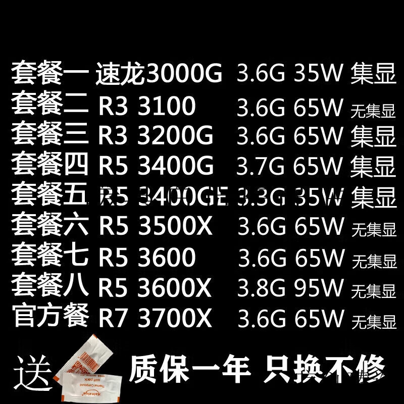 AMD速龙高性能处理器RGXXXRXR R33200G R53600