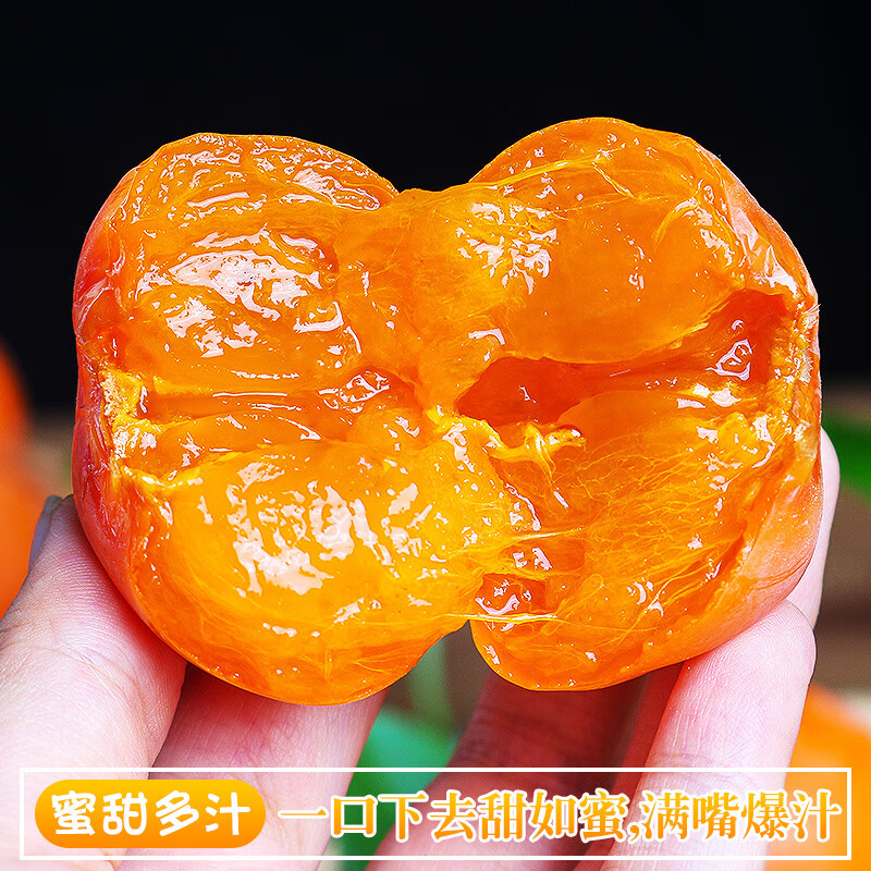 鲜级佳 陕西火晶柿子新鲜催熟水果应当季水晶软甜小柿子蜜柿催熟食用 24枚单果60g+丨新鲜发货