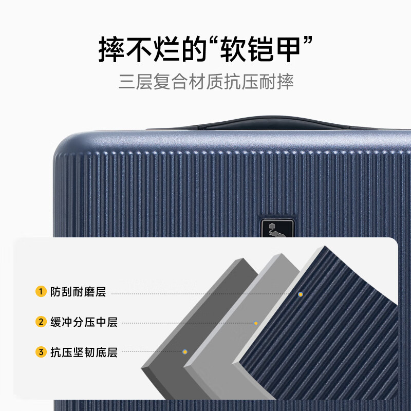 爱华仕黄锋系列新款20寸大容量轻便行李箱可登机旅行拉杆箱24英寸 星空蓝 20英寸