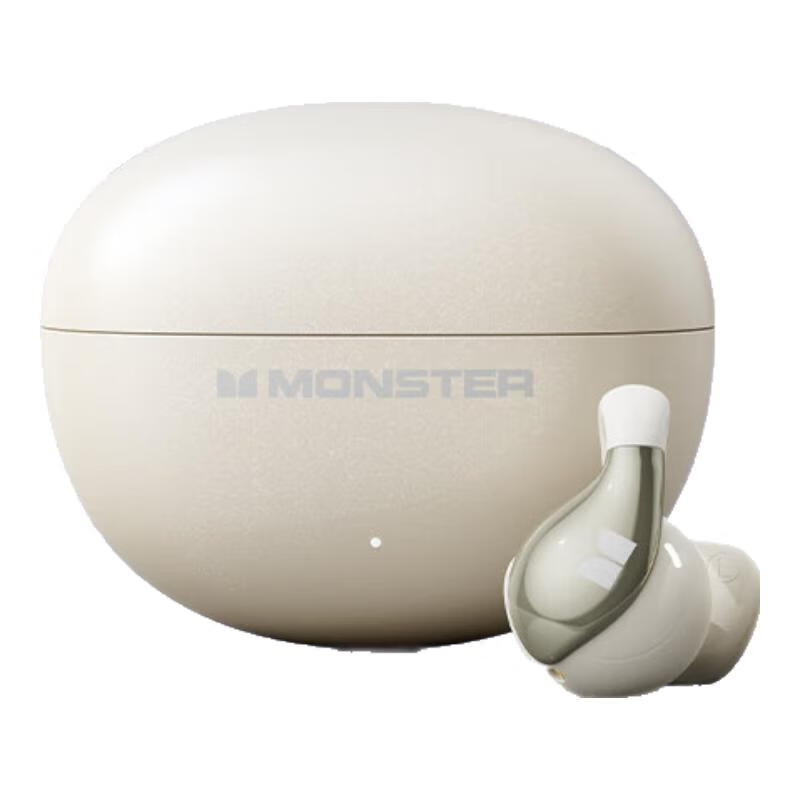 魔声（Monster）【新品】Open Ear AC225蓝牙耳机耳夹式蓝牙6.0开放式耳机跑步运动耳机通话降噪夹耳通用 黑色【限定花瓣设计+30h续航】