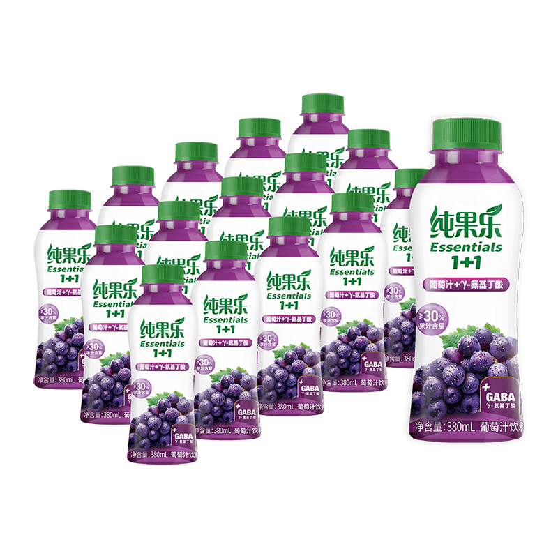 百事可樂(lè )純果樂(lè ) Essentials 1+1 葡萄汁+γ-氨基丁酸 果汁飲料 380ml*15瓶