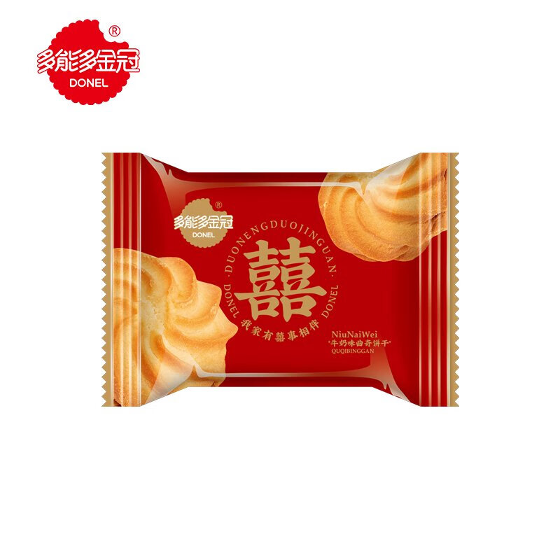 多能多金冠（DONEL）金冠雙喜曲奇餅干喜糖結(jié)婚專用喜餅散裝婚慶回禮伴手禮 雙喜曲奇餅干紅色1斤約40包
