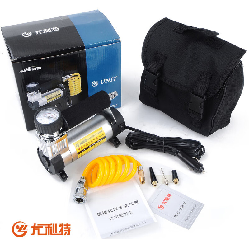 尤利特（UNIT）車載充氣泵 打氣機(jī)單缸電動(dòng)12V越野車沖氣泵汽車打氣泵 3035充氣泵