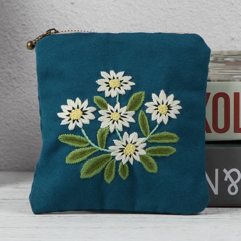 刺绣diy零钱包包手工创意制作成人初学布艺材料包绣花自绣丝带绣自己