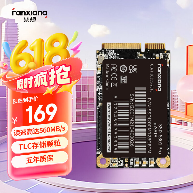 梵想（FANXIANG）256GB SSD固态硬盘 mSATA接口 一体机台式机笔记本电脑适用 S301PRO
