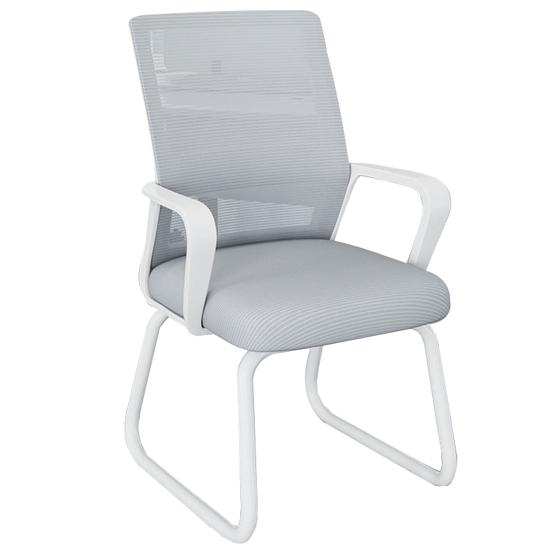 【政企专采】星恺 电脑椅子 家用办公培训椅弓形椅靠背座椅会议椅麻将椅职员椅学生椅子 【加高靠背】【有腰靠】【弓形椅腿】BG162白灰