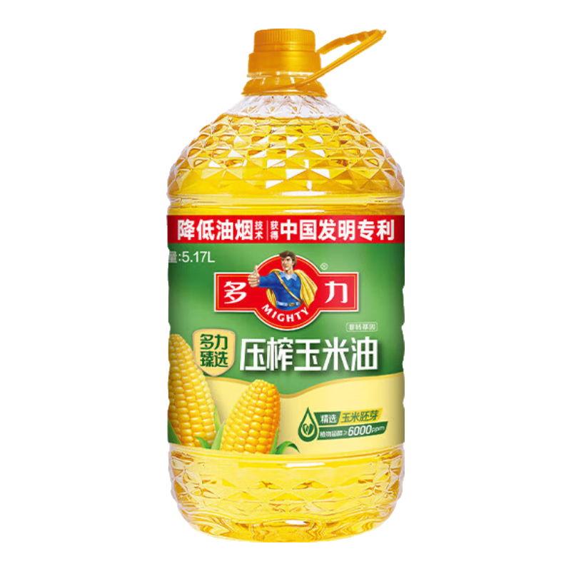 多力臻选压榨玉米油5.17L非转基因家庭食用油 团购送礼 公司福利 【热卖款】玉米油5.17L*1+赠238ml小油*1
