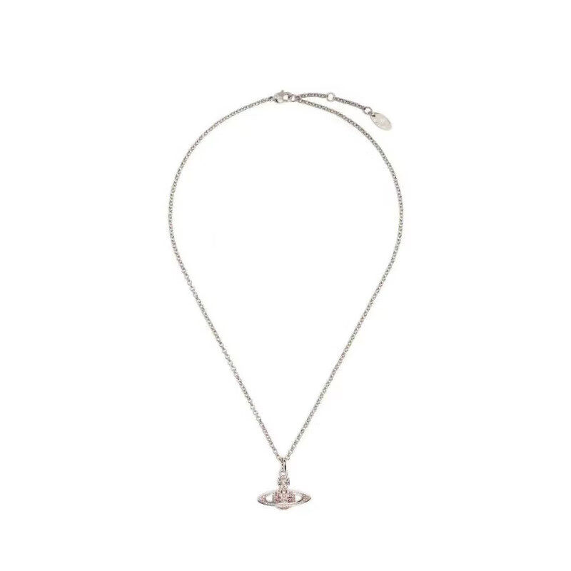 薇薇安·威斯特伍德（Vivienne Westwood）西太后项链土星吊坠项链女生锁骨链轻奢毛衣链送女友新年礼物 粉色-土星项链