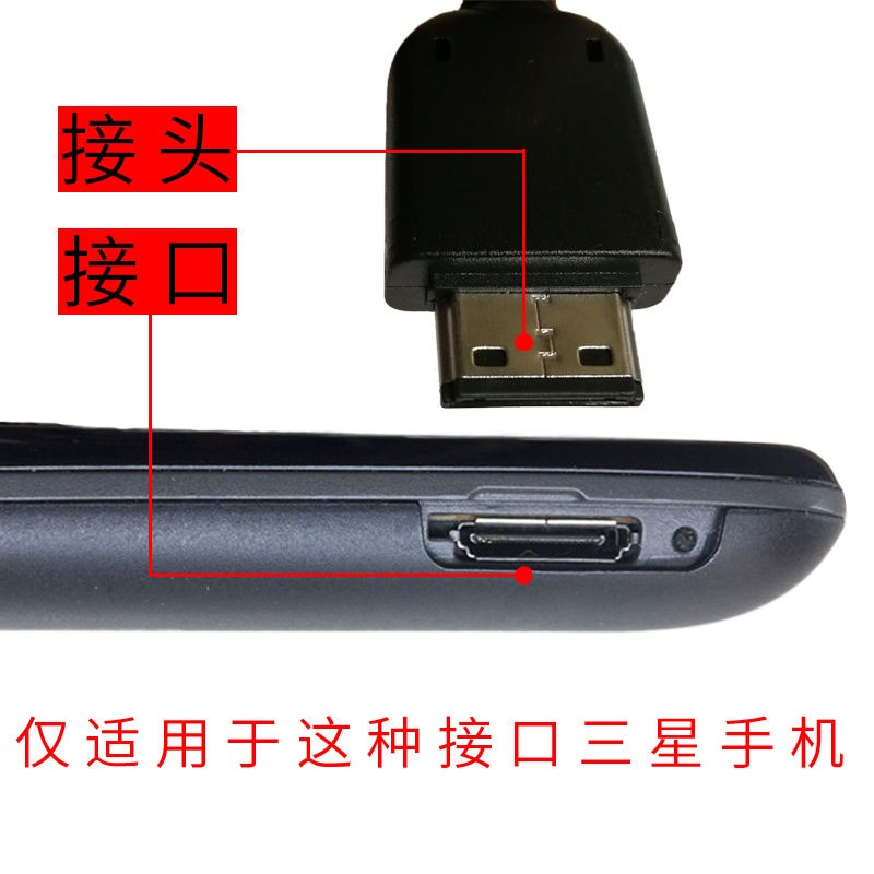 匠制 数据线USB线充老款老人手机 适用三星E788 CT-E1200R E1200i E1200M 扁口充电线*1条