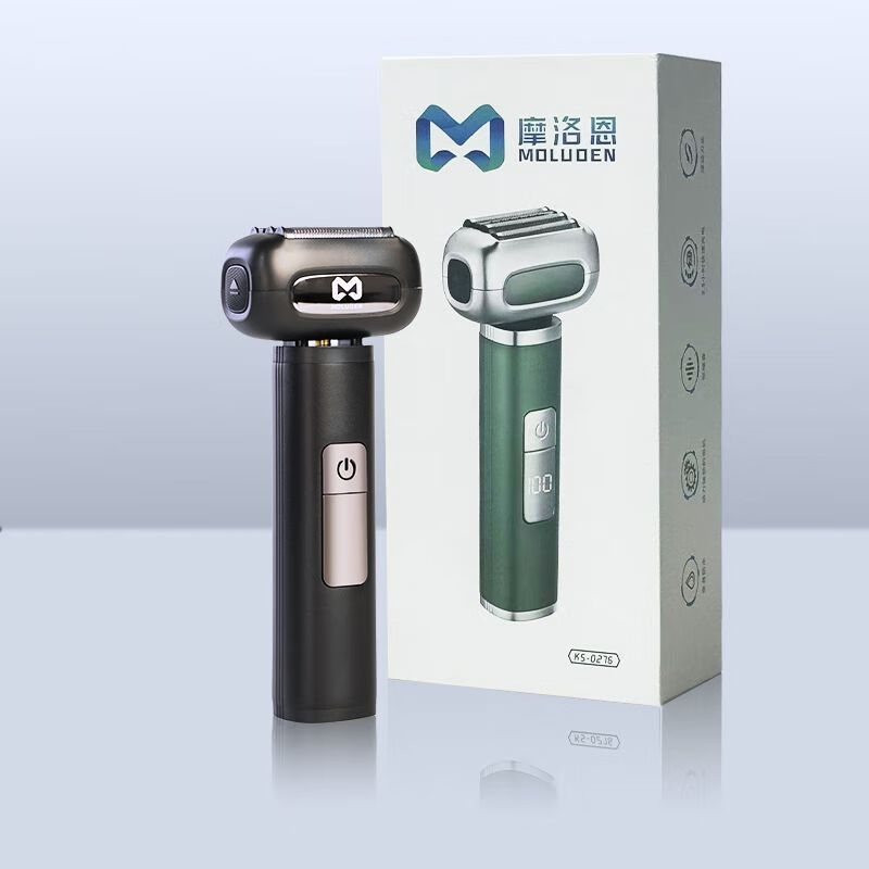 摩洛恩摩洛恩智显合金往复式电动剃须刀2025新款四刀头男士大功率刮胡刀 星空黑10W大功率干湿双剃 剃须刀