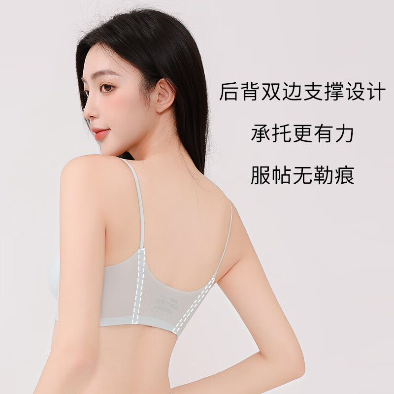 浪莎内衣女粉底液夏薄款隐形无痕肤色细肩带美背小胸聚拢文胸 RX-隐形滤镜25001-粉丝服 XL