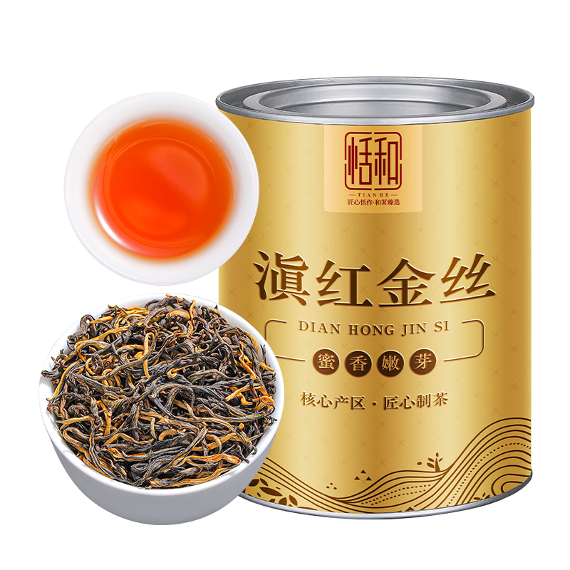 恬和茶叶滇红茶滇红金丝 2025特级蜜香型凤庆古树嫩芽新茶耐泡罐装 【特级蜜香滇红金丝单罐100g】