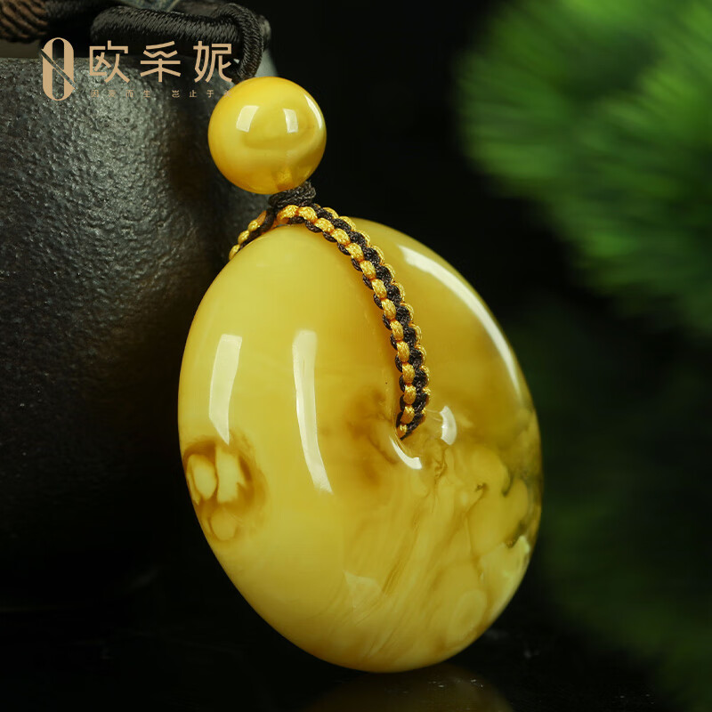欧采妮（OUCERNY）蜜蜡吊坠【珍藏妖花意境平安扣】天然琥珀原石白花满蜜蜡挂坠俄料 天然孤品一物一证一拍 31.8克