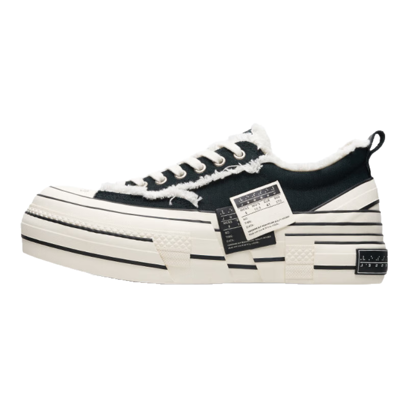 XVESSEL【10/30 20点限时发售】双侧标系列Double Rise低帮帆布鞋 双侧标低帮 黑色 S23X26B 41