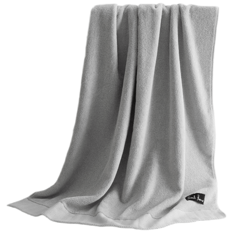 三利10A抗菌纯棉酒店浴巾男大浴巾纯棉女洗澡专用吸水大人浴巾灰运动