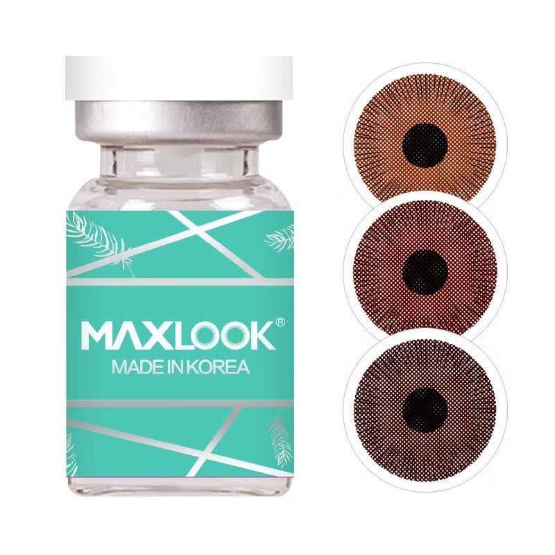 MAXLOOK美瞳美容片无视力虹膜盲片遮瑕遮光角膜缺陷隐形眼镜年抛一片装 3号色(1片)-深咖