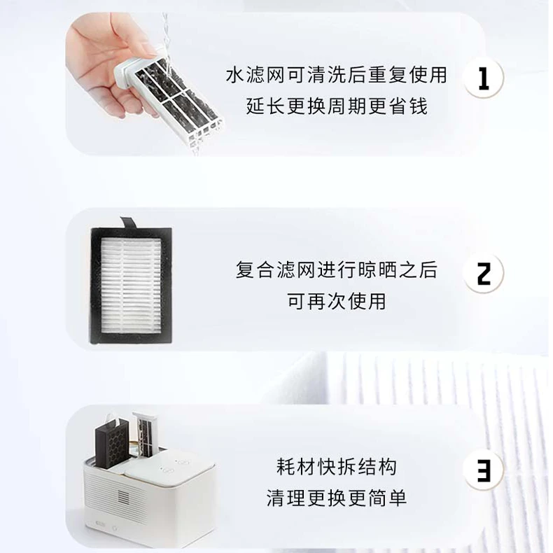 浦尔乐智能空气净化器桌面四重净化中秋节礼品送男友送长辈防飞灰除二手烟除异味甲醛过敏原家用办公室 雅致银【两套耗材+烟灰缸】