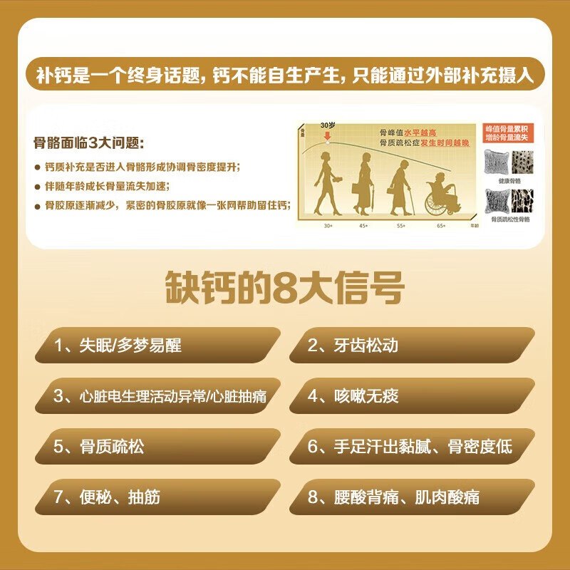 钙尔奇钙片中老年成人补钙男女维生素D3老人腿抽筋腰腿疼骨质疏松碳酸钙 【礼盒】金钙尔奇添佳片 300片*1盒