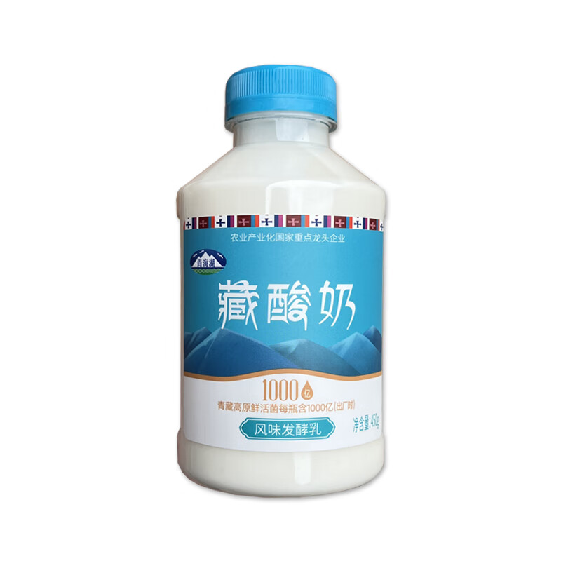 青海湖藏酸奶450g瓶原味低温风味发酵乳含1000亿青藏高原鲜活菌 4 瓶-中通快递