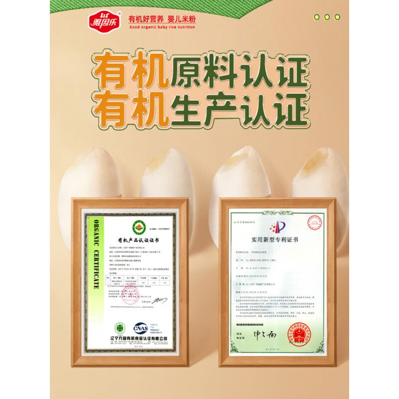 雅因乐有机米粉益生菌婴儿辅食宝宝营养高铁米粉老人米糊罐装460g 益生菌有机米粉/罐 460g*1罐