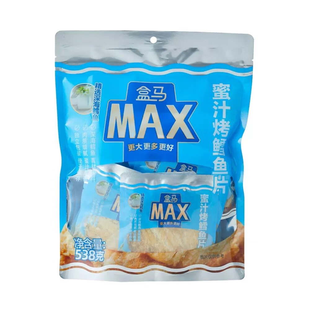 MAX蜜汁烤鱈魚(yú)片538g原味魷魚(yú)絲308g香酥黃魚(yú)零食干小魚(yú) 蜜汁烤鱈魚(yú)片538g