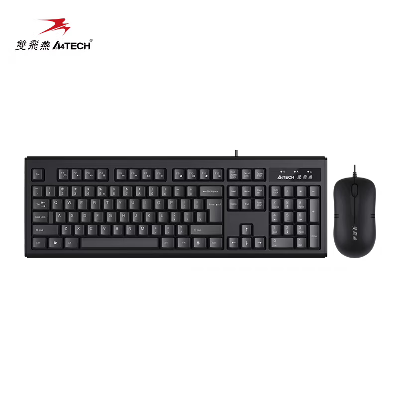 雙飛燕（A4TECH）WKM-1000鍵盤(pán)鼠標套裝 全新辦公商務(wù)黑色USB防潑濺 USB鍵鼠套裝 【W(wǎng)KM-1000】