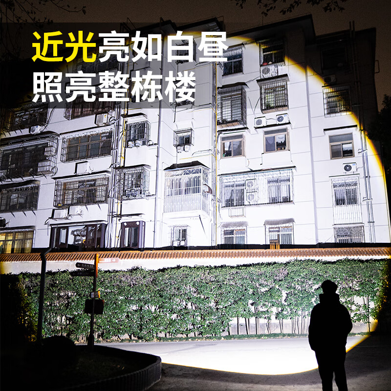 智小迪镭射新款超级强光手电筒充电耐用家用户外远射超亮大功率超长续航 爆亮白激光+ 5000毫安双锂电