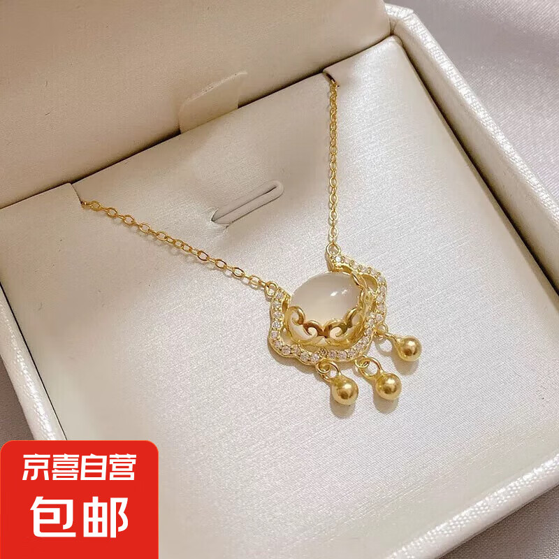 平安鎖項(xiàng)鏈女高級(jí)設(shè)計(jì)感小眾輕奢吊墜2025新款爆款情人節(jié)禮物 平安鎖項(xiàng)鏈-金色1條（送禮品盒）