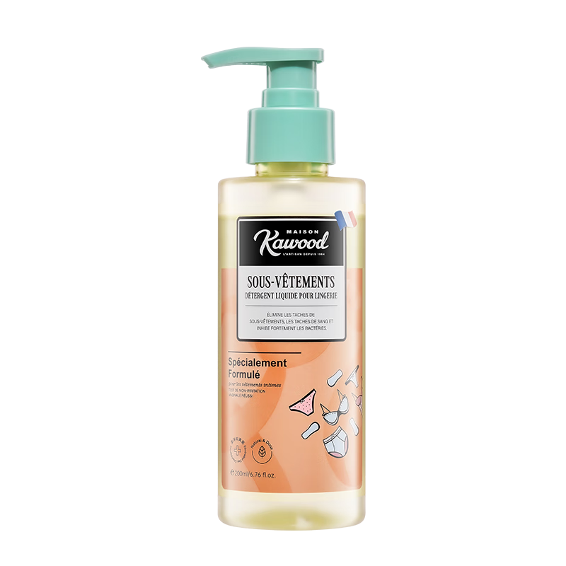 家务KAWOOD内衣洗衣液除菌除螨99.9%女士内裤手洗专用去血渍留香200ml玫瑰