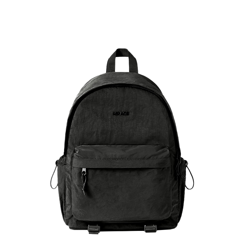 Mr.ace Homme轻便百搭双肩包女户外防水小背包百搭书包通勤电脑包男曜石黑小款