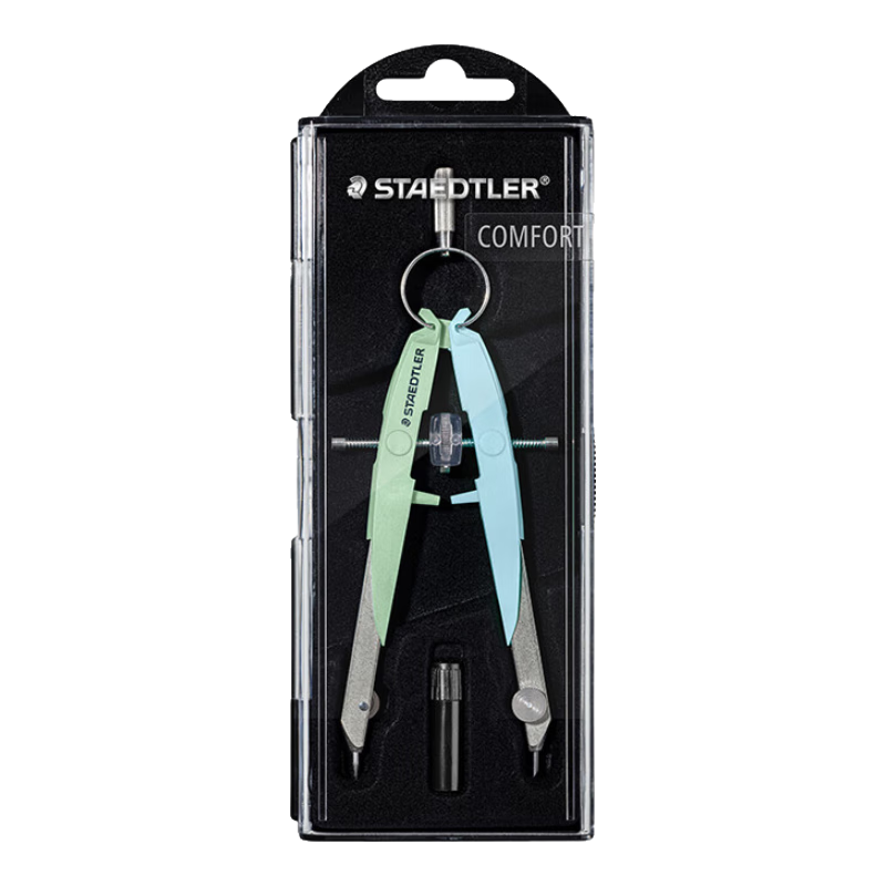 施德樓(STAEDTLER)繪圖圓規 金屬圓規 精準中車(chē)圓規 伸縮桿畫(huà)圖圓規 專(zhuān)業(yè)繪圖 工業(yè)圓規 鎖距圓規 施德樓551|552 學(xué)生中車(chē)圓規556馬卡龍藍綠 意大利產(chǎn)