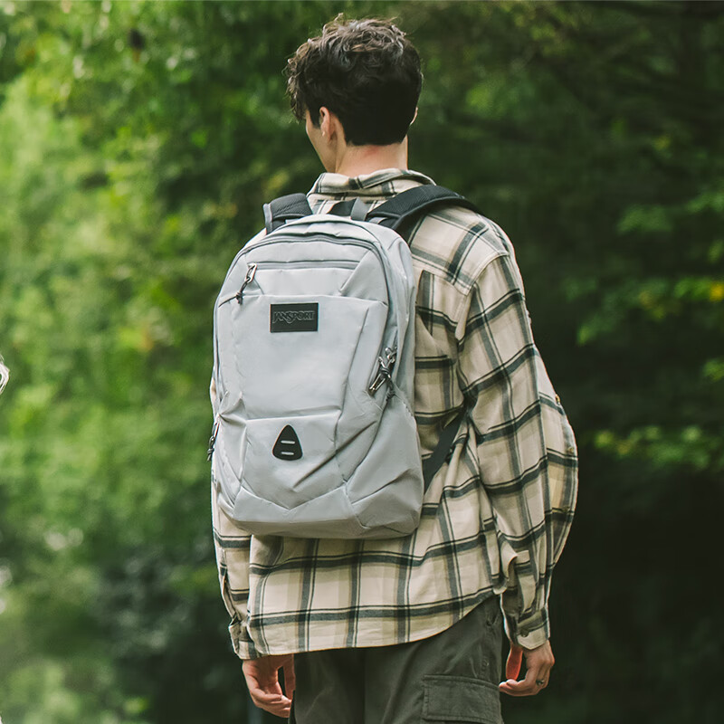 JANSPORT杰斯伯双肩包男女户外旅行运动登山背【下单前请认真看瑕疵说明】 382D3F6 浅灰（微瑕）