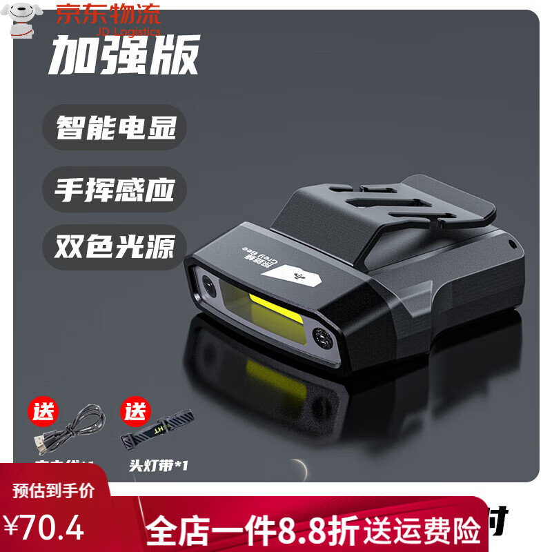 探路蜂（EWPLIRE WASP）夜钓头灯钓鱼专用感应帽夹灯级充电头戴夹式超长续航夹帽野钓 M96加强版【800mAh_续航48H】双